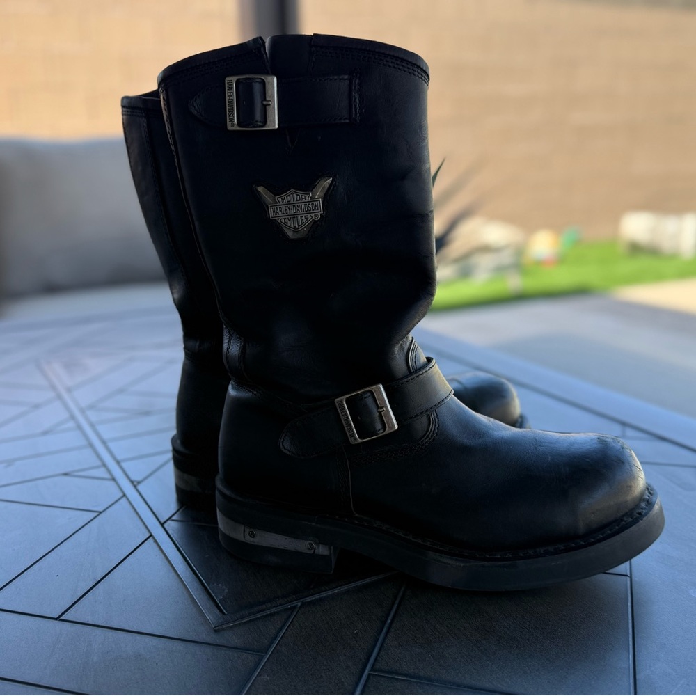 Harley-Davidson Black Motorcycle Boots with Buckles